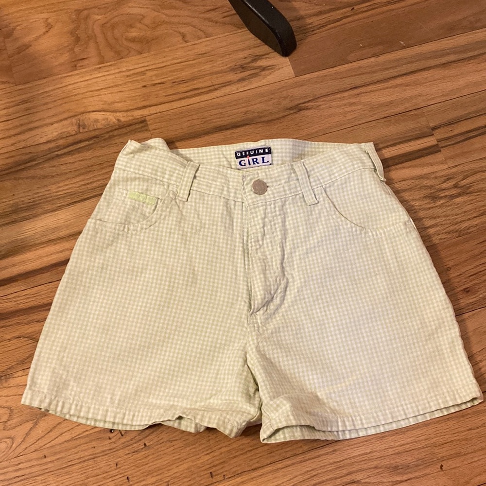 Genuine Girl plaid light green cute shorts